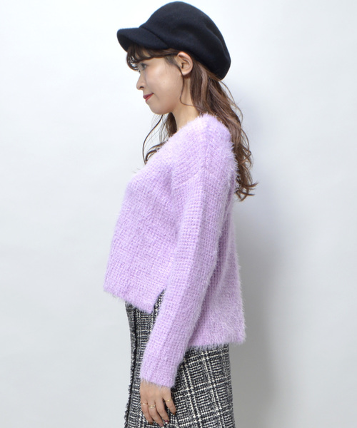 archives（アルシーヴ）の「シャギーニットプルオーバー（ニット/セーター・レディース・アイボリー/ブラック/グレー/ラベンダー・MEDIUM）」の9枚目の写真