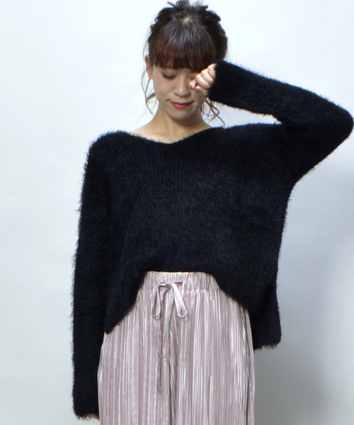 archives（アルシーヴ）の「シャギーニットプルオーバー（ニット/セーター・レディース・アイボリー/ブラック/グレー/ラベンダー・MEDIUM）」の7枚目の写真