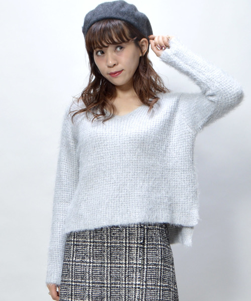 archives（アルシーヴ）の「シャギーニットプルオーバー（ニット/セーター・レディース・アイボリー/ブラック/グレー/ラベンダー・MEDIUM）」の6枚目の写真