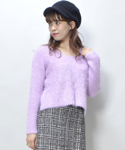 archives（アルシーヴ）の「シャギーニットプルオーバー（ニット/セーター・レディース・アイボリー/ブラック/グレー/ラベンダー・MEDIUM）」の5枚目の写真