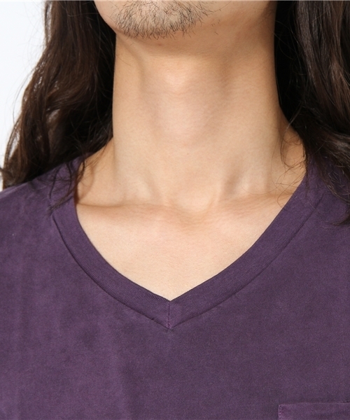 乱痴気（ランチキ）の「niche / Pigment V-neck Tee（Tシャツ/カットソー・メンズ・パープル/グレー/バーガンディー・MEDIUM/LARGE）」の6枚目の写真