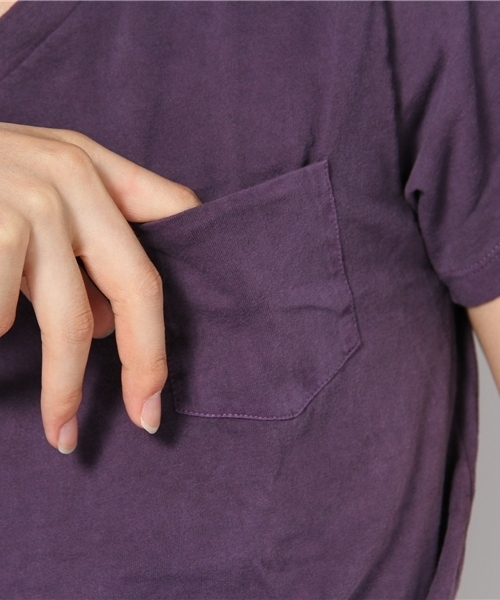 乱痴気（ランチキ）の「niche / Pigment V-neck Tee（Tシャツ/カットソー・メンズ・パープル/グレー/バーガンディー・MEDIUM/LARGE）」の8枚目の写真