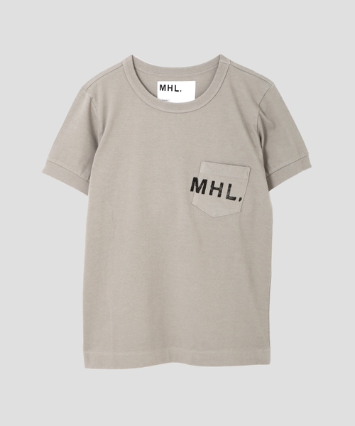 MHL.(エムエイチエル)の「PRINTED JERSEY(オンラインストア限定)(Tシャツ/カットソー・レディース・ネイビー/ライトグレー・2/3)」の2枚目の写真