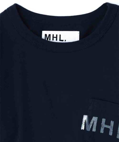 MHL.(エムエイチエル)の「PRINTED JERSEY(オンラインストア限定)(Tシャツ/カットソー・レディース・ネイビー/ライトグレー・2/3)」の3枚目の写真