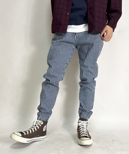 BEATJIVE（ビートジャイブ）の「ストレッチデニムジョガーパンツ デニム or コーデュロイ イージーパンツ スリム スキニーパンツ ヴィンテージ加工 メンズ（デニムパンツ・メンズ・ネイビー/インディゴブルー/ブルー/ブラック/ベージュ/ブルーグリーン/ベージュ系その他/ブラック系その他/ホワイト×ブルー/バーガンディー/ブルー系その他/ブルー系その他2/カーキ/ブラック系その他3/ブラック系その他2・2/4/3/1）」の2枚目の写真