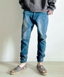 BEATJIVE（ビートジャイブ）の「ストレッチデニムジョガーパンツ デニム or コーデュロイ イージーパンツ スリム スキニーパンツ ヴィンテージ加工 メンズ（デニムパンツ・レディース）」