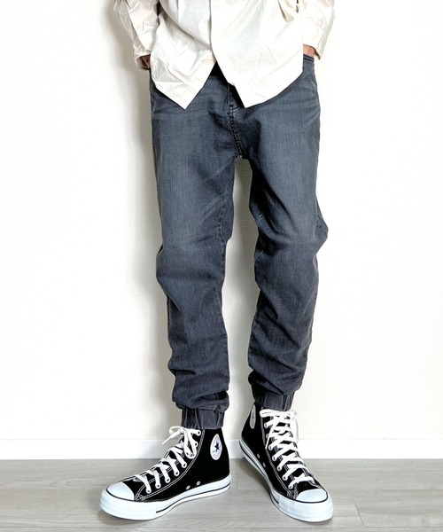 BEATJIVE（ビートジャイブ）の「ストレッチデニムジョガーパンツ デニム or コーデュロイ イージーパンツ スリム スキニーパンツ ヴィンテージ加工 メンズ（デニムパンツ・メンズ・ネイビー/インディゴブルー/ブルー/ブラック/ベージュ/ブルーグリーン/ベージュ系その他/ブラック系その他/ホワイト×ブルー/バーガンディー/ブルー系その他/ブルー系その他2/カーキ/ブラック系その他3/ブラック系その他2・2/4/3/1）」の6枚目の写真