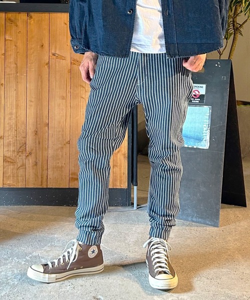 BEATJIVE（ビートジャイブ）の「ストレッチデニムジョガーパンツ デニム or コーデュロイ イージーパンツ スリム スキニーパンツ ヴィンテージ加工 メンズ（デニムパンツ・メンズ・ネイビー/インディゴブルー/ブルー/ブラック/ベージュ/ブルーグリーン/ベージュ系その他/ブラック系その他/ホワイト×ブルー/バーガンディー/ブルー系その他/ブルー系その他2/カーキ/ブラック系その他3/ブラック系その他2・2/4/3/1）」の14枚目の写真