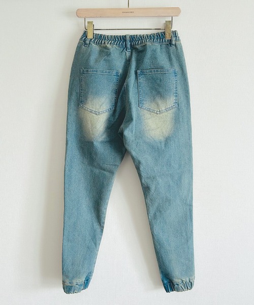 BEATJIVE（ビートジャイブ）の「ストレッチデニムジョガーパンツ デニム or コーデュロイ イージーパンツ スリム スキニーパンツ ヴィンテージ加工 メンズ（デニムパンツ・メンズ・ネイビー/インディゴブルー/ブルー/ブラック/ベージュ/ブルーグリーン/ベージュ系その他/ブラック系その他/ホワイト×ブルー/バーガンディー/ブルー系その他/ブルー系その他2/カーキ/ブラック系その他3/ブラック系その他2・2/4/3/1）」の21枚目の写真