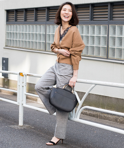 RIVE DROITE（リヴドロワ）の「ローゲージショートニット（ニット/セーター・レディース・グリーン/オフホワイト/キャメル・FREE）」の8枚目の写真