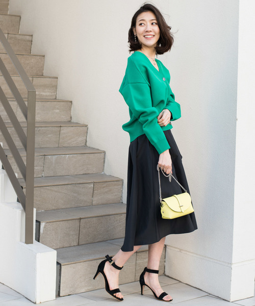 RIVE DROITE（リヴドロワ）の「ローゲージショートニット（ニット/セーター・レディース・グリーン/オフホワイト/キャメル・FREE）」の11枚目の写真