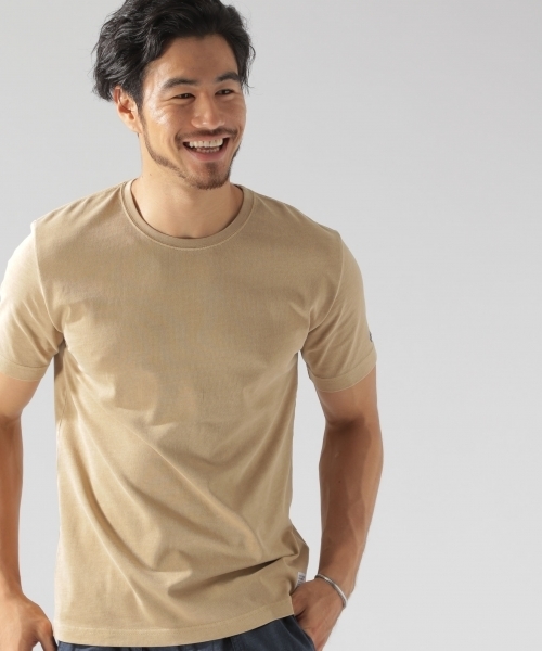 BAYFLOW（ベイフロー）の「30/2 BASICクルーネックTシャツ（Tシャツ/カットソー・メンズ・ホワイト/ネイビー/ベージュ/パープル/オリーブ/オレンジ・LARGE/SMALL/MEDIUM）」の3枚目の写真