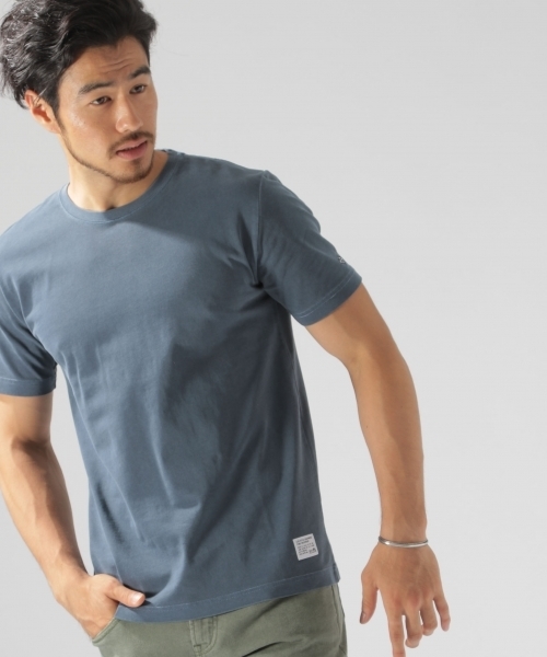 BAYFLOW（ベイフロー）の「30/2 BASICクルーネックTシャツ（Tシャツ/カットソー・メンズ・ホワイト/ネイビー/ベージュ/パープル/オリーブ/オレンジ・LARGE/SMALL/MEDIUM）」の5枚目の写真