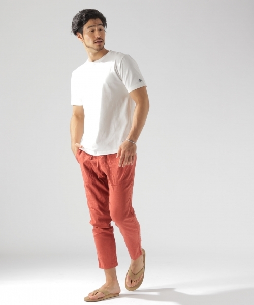 BAYFLOW（ベイフロー）の「30/2 BASICクルーネックTシャツ（Tシャツ/カットソー・メンズ・ホワイト/ネイビー/ベージュ/パープル/オリーブ/オレンジ・LARGE/SMALL/MEDIUM）」の7枚目の写真