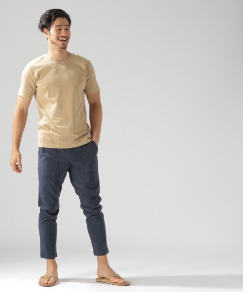 BAYFLOW（ベイフロー）の「30/2 BASICクルーネックTシャツ（Tシャツ/カットソー・メンズ・ホワイト/ネイビー/ベージュ/パープル/オリーブ/オレンジ・LARGE/SMALL/MEDIUM）」の8枚目の写真