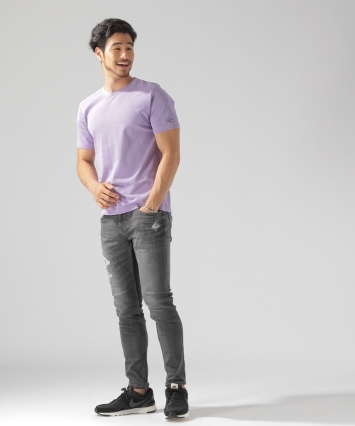 BAYFLOW（ベイフロー）の「30/2 BASICクルーネックTシャツ（Tシャツ/カットソー・メンズ・ホワイト/ネイビー/ベージュ/パープル/オリーブ/オレンジ・LARGE/SMALL/MEDIUM）」の11枚目の写真