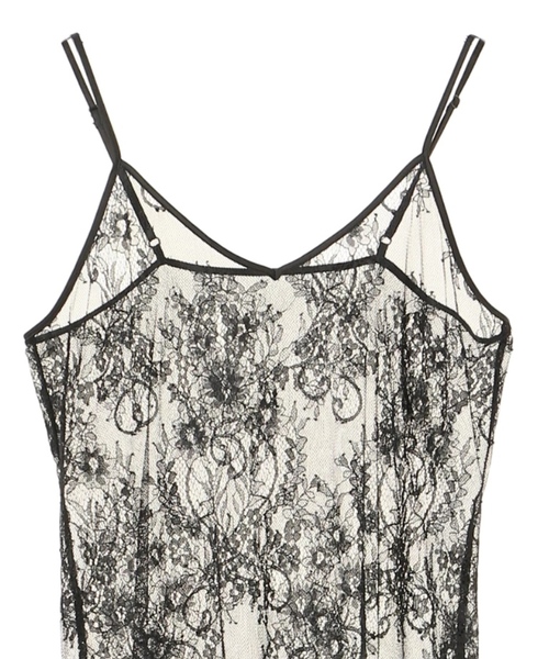 Editt by YECCA VECCA（エディットバイイェッカヴェッカ）の「Ｐ．レースキャミワンピース（ワンピース・レディース・ブラック/ベージュ・FREE）」の4枚目の写真