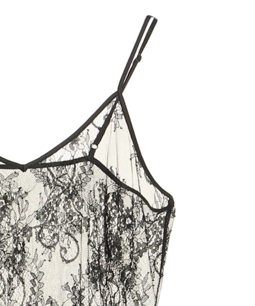 Editt by YECCA VECCA（エディットバイイェッカヴェッカ）の「Ｐ．レースキャミワンピース（ワンピース・レディース・ブラック/ベージュ・FREE）」の5枚目の写真