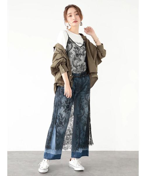 Editt by YECCA VECCA（エディットバイイェッカヴェッカ）の「Ｐ．レースキャミワンピース（ワンピース・レディース・ブラック/ベージュ・FREE）」の11枚目の写真