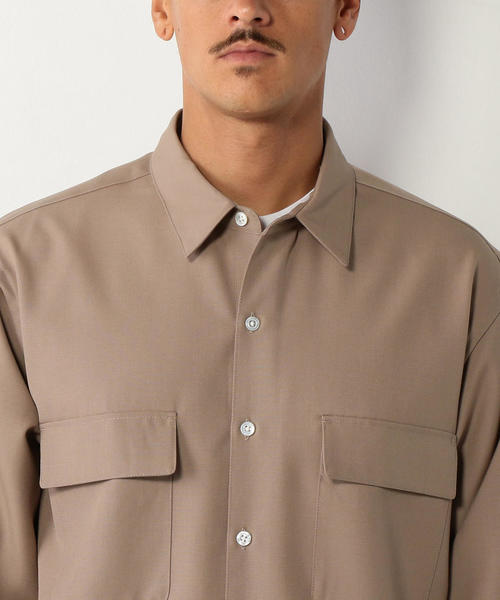 Steven Alan(スティーブンアラン)の「<Steven Alan>TRO 2POCKET ROUND SHIRT-BOLD/シャツ(シャツ/ブラウス・メンズ・ベージュ/オリーブ・MEDIUM/SMALL/X-LARGE/LARGE)」の4枚目の写真