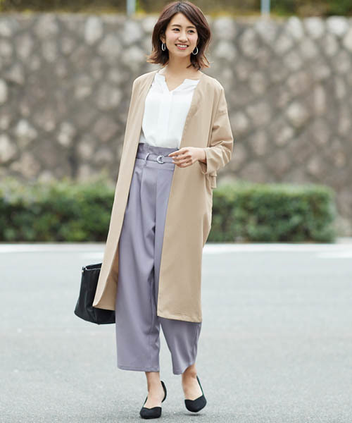 Pierrot（ピエロ）の「バックフリルデザインアウター（ノーカラージャケット・レディース・ダークネイビー/グリーン系その他/ベージュ/ライトカーキ/ライトベージュ・M/L）」の13枚目の写真