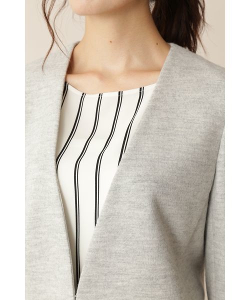 22 OCTOBRE（ヴァンドゥ－オクトーブル）の「圧縮ジャケット（ノーカラージャケット・レディース・グレー/ネイビー・38/40）」の5枚目の写真