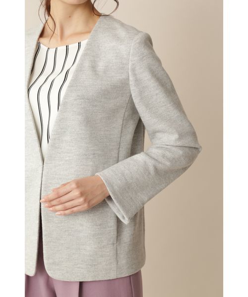 22 OCTOBRE（ヴァンドゥ－オクトーブル）の「圧縮ジャケット（ノーカラージャケット・レディース・グレー/ネイビー・38/40）」の13枚目の写真