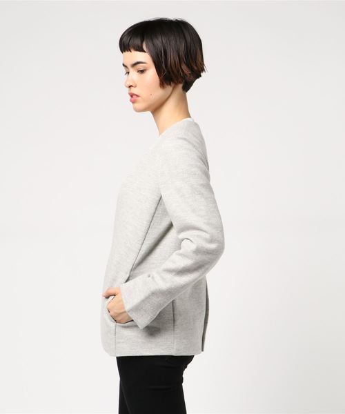 22 OCTOBRE（ヴァンドゥ－オクトーブル）の「圧縮ジャケット（ノーカラージャケット・レディース・グレー/ネイビー・38/40）」の11枚目の写真