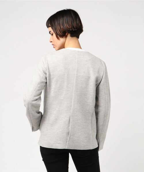 22 OCTOBRE（ヴァンドゥ－オクトーブル）の「圧縮ジャケット（ノーカラージャケット・レディース・グレー/ネイビー・38/40）」の9枚目の写真