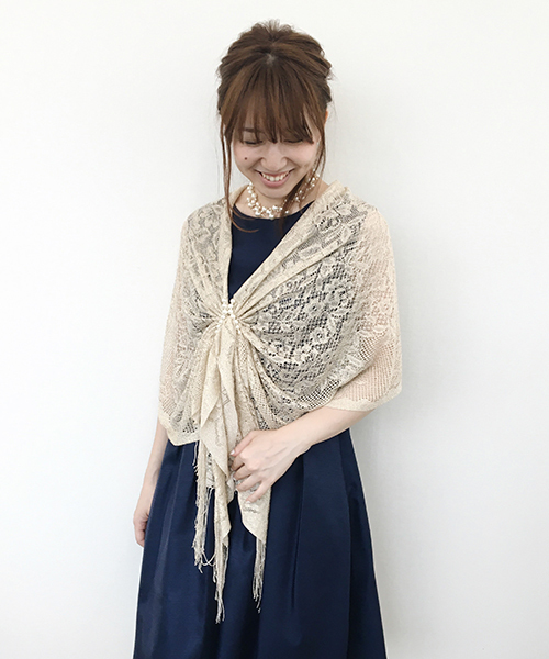 パールラメショール 結婚式 パーティ フォーマル ストール ショール Three Four Time スリーフォータイム のファッション通販 Zozotown