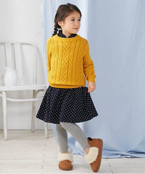 apres les cours（アプレレクール）の「ドットプリントシャツコールワンピース（ワンピース・キッズ・ワインレッド/ネイビー・120/140/90/110/130/80/100）」の4枚目の写真