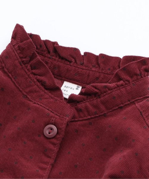 apres les cours（アプレレクール）の「ドットプリントシャツコールワンピース（ワンピース・キッズ・ワインレッド/ネイビー・120/140/90/110/130/80/100）」の10枚目の写真