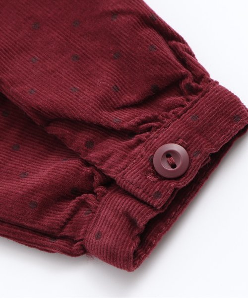 apres les cours（アプレレクール）の「ドットプリントシャツコールワンピース（ワンピース・キッズ・ワインレッド/ネイビー・120/140/90/110/130/80/100）」の9枚目の写真