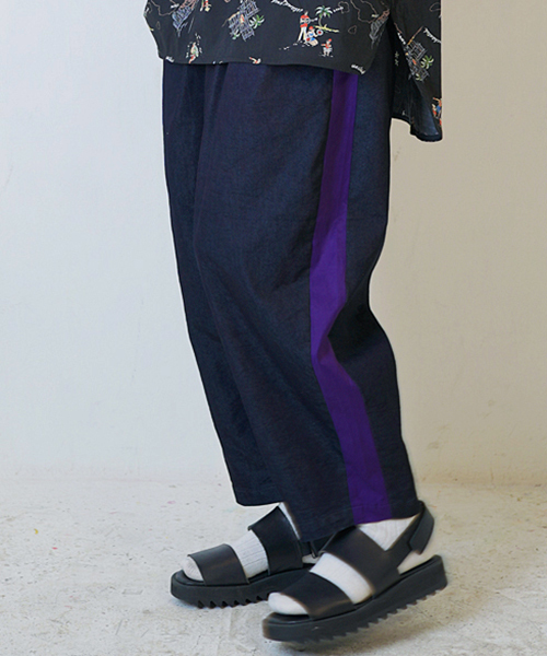 masterkey（マスターキー）の「mp6612-SABI ワイドデニムクロップドパンツ（その他パンツ・メンズ・ブラック/パープル・1/2/3）」の2枚目の写真