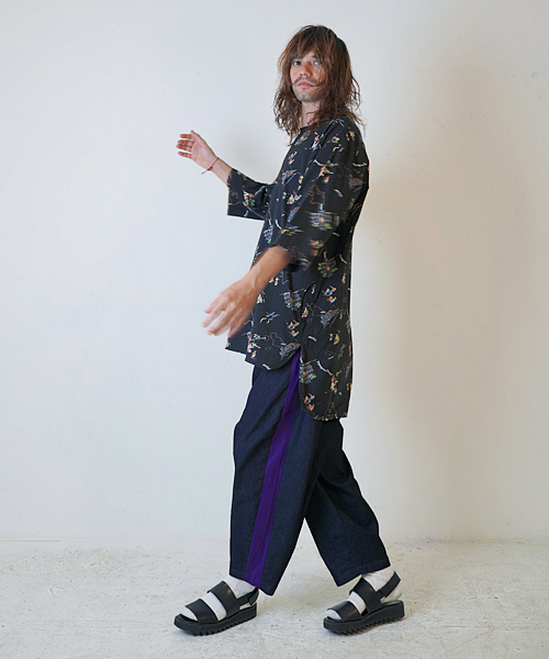 masterkey（マスターキー）の「mp6612-SABI ワイドデニムクロップドパンツ（その他パンツ・メンズ・ブラック/パープル・1/2/3）」の5枚目の写真