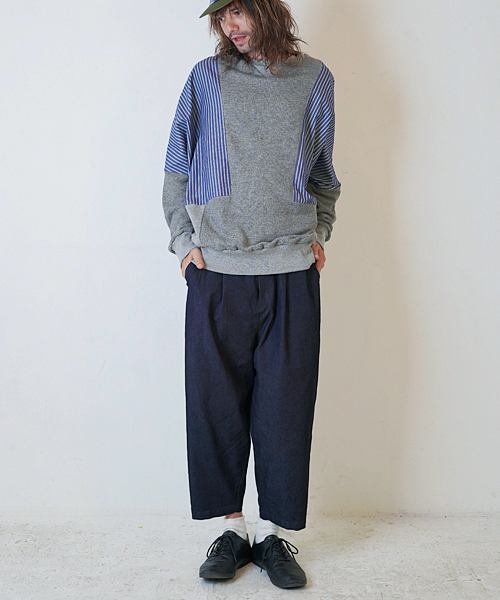 masterkey（マスターキー）の「mp6612-SABI ワイドデニムクロップドパンツ（その他パンツ・メンズ・ブラック/パープル・1/2/3）」の16枚目の写真