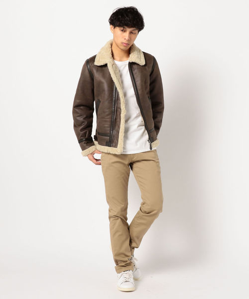 最終値下げしました❗️ ALPHA フェイクムートンジャケットL 黒/ベージュ 最終値下げしました❗️ ALPHA フェイクムートンジャケットL 黒/ベージュ