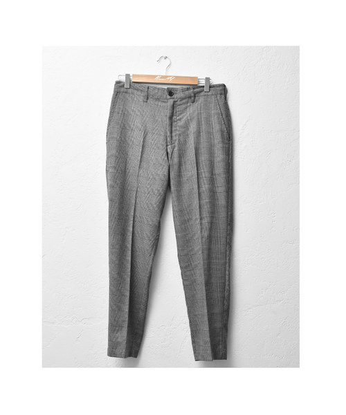 MinoriTY（マイノリティ）の「グレンチェックトラウザー TRストレッチテーパードパンツ（チノパンツ・メンズ・ブラウン/グレー・M/L/XL）」の5枚目の写真