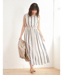 マルチカラーストライプワンピース