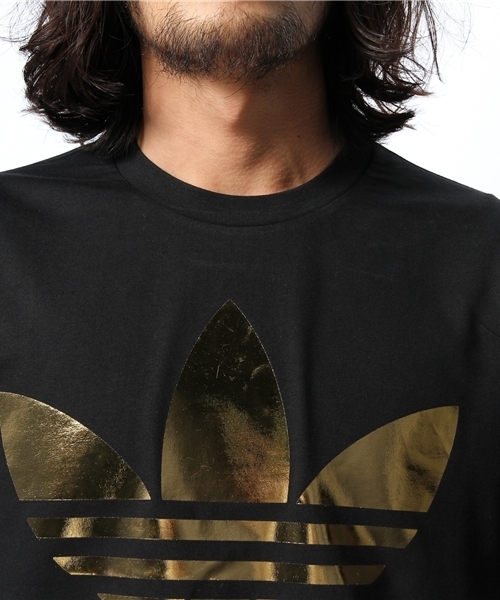 adidas Originals（アディダスオリジナルス）の「日本限定 アディダス オリジナルス 黒金 トレフォイル Tシャツ adidas Originals STY FOIL TREFOIL SS TEE（Tシャツ/カットソー・メンズ・ブラック・MEDIUM/SMALL/X-LARGE/XX-LARGE/LARGE）」の5枚目の写真