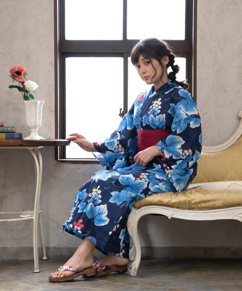 KYOETSU（キョウエツ）の「リラックススタイルを楽しむ レディース 甚平（浴衣・レディース・ブルー/ブラック系その他/ブルー系その他/パープル系その他/ブラック系その他2/ブラック系その他3/ブラック系その他4/ブルー系その他2/ブルー系その他3/ブルー系その他4/ブルー系その他5/ブルー系その他6/ブルー系その他7/パープル系その他2/パープル系その他3/その他1/その他2/その他3/その他4/その他5/その他6/その他7/その他8/その他9/その他10/その他11・フリー）」の6枚目の写真