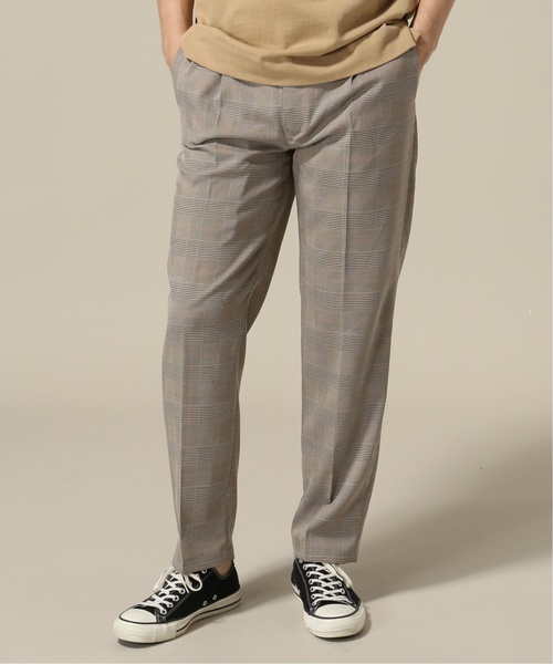 417 EDIFICE（フォーワンセブンエディフィス）の「チェックタックイージーパンツ（スラックス・メンズ・チャコールグレー/ベージュ・SMALL/MEDIUM/LARGE）」の2枚目の写真