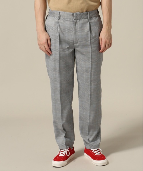 417 EDIFICE（フォーワンセブンエディフィス）の「チェックタックイージーパンツ（スラックス・メンズ・チャコールグレー/ベージュ・SMALL/MEDIUM/LARGE）」の4枚目の写真