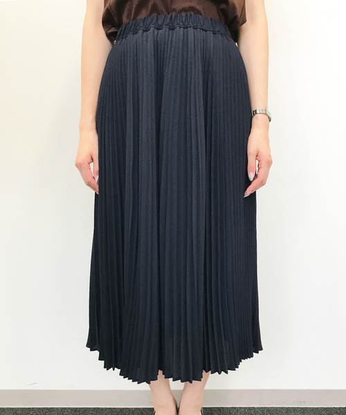 A/C DESIGN BY ALPHA CUBIC(エーシーデザインバイアルファキュービック)の「プリーツスカート(スカート・レディース・ネイビー/カーキ/ブラウン・64/67)」の3枚目の写真