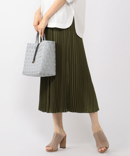 A/C DESIGN BY ALPHA CUBIC(エーシーデザインバイアルファキュービック)の「プリーツスカート(スカート・レディース・ネイビー/カーキ/ブラウン・64/67)」の10枚目の写真