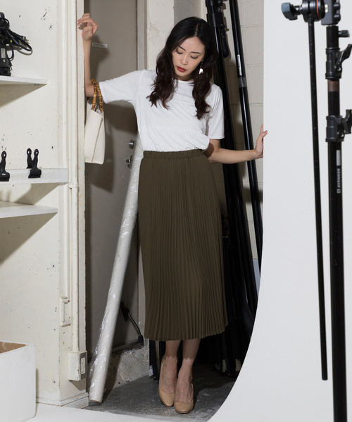 A/C DESIGN BY ALPHA CUBIC(エーシーデザインバイアルファキュービック)の「プリーツスカート(スカート・レディース・ネイビー/カーキ/ブラウン・64/67)」の13枚目の写真