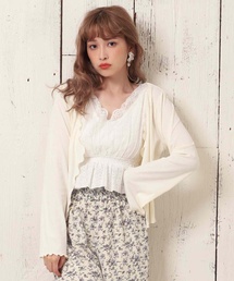 one after another NICE CLAUP | レースビスチェセットテレコカーディガン(アンサンブル)