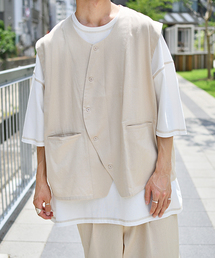 kutir | リネンアシメベストセットアップ(ベスト)