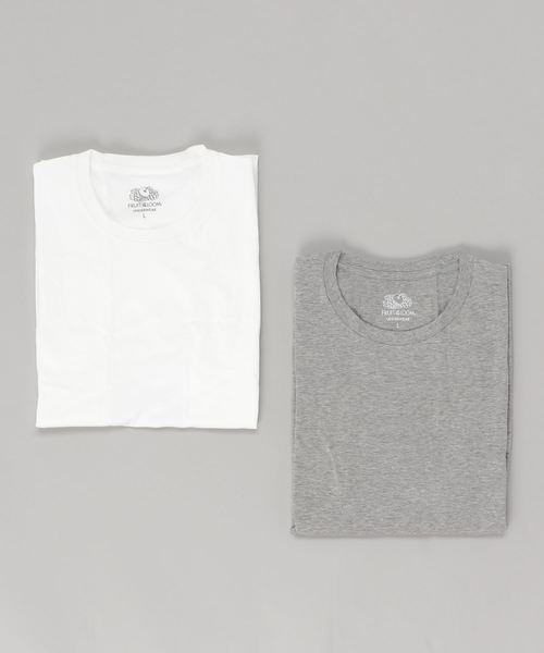 FRUIT OF THE LOOM（フルーツオブザルーム）の「【FRUIT OF THE LOOM】FTL_クルーネックTシャツ半袖2P（Tシャツ/カットソー・メンズ・ホワイト/ブラック/杢グレー・LL/M/L）」の2枚目の写真