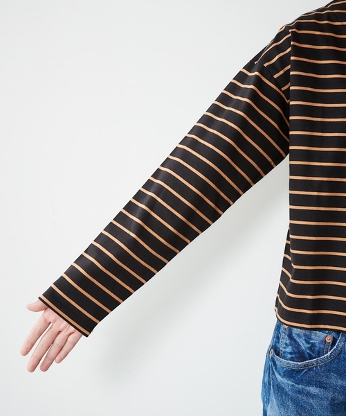 cepo（セポ）の「シルケットボーダーＴシャツ（Tシャツ/カットソー・レディース・ブラック系その他3/ピンク系その他3/ブラウン・M）」の6枚目の写真